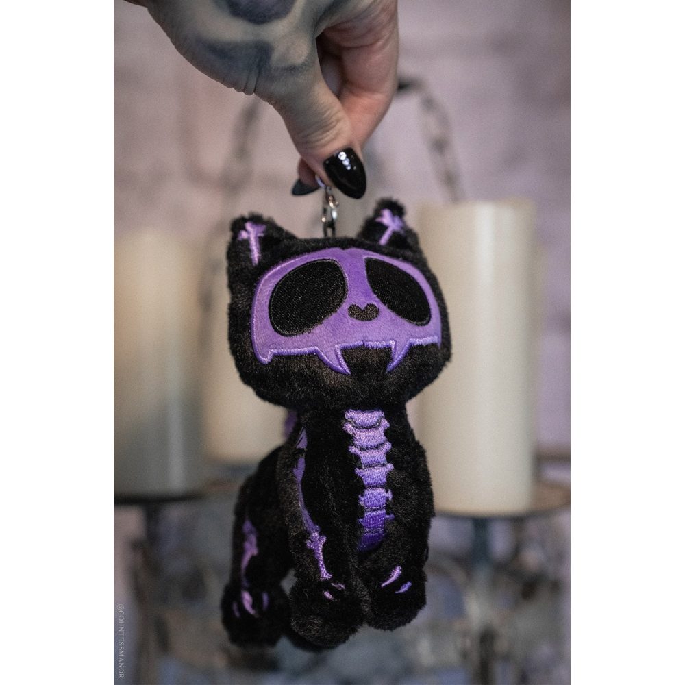Vampire Freaks - Ultra Violet Skelekitty Plush 3DSchlÃ¼sselbund - Schwarz/Lila